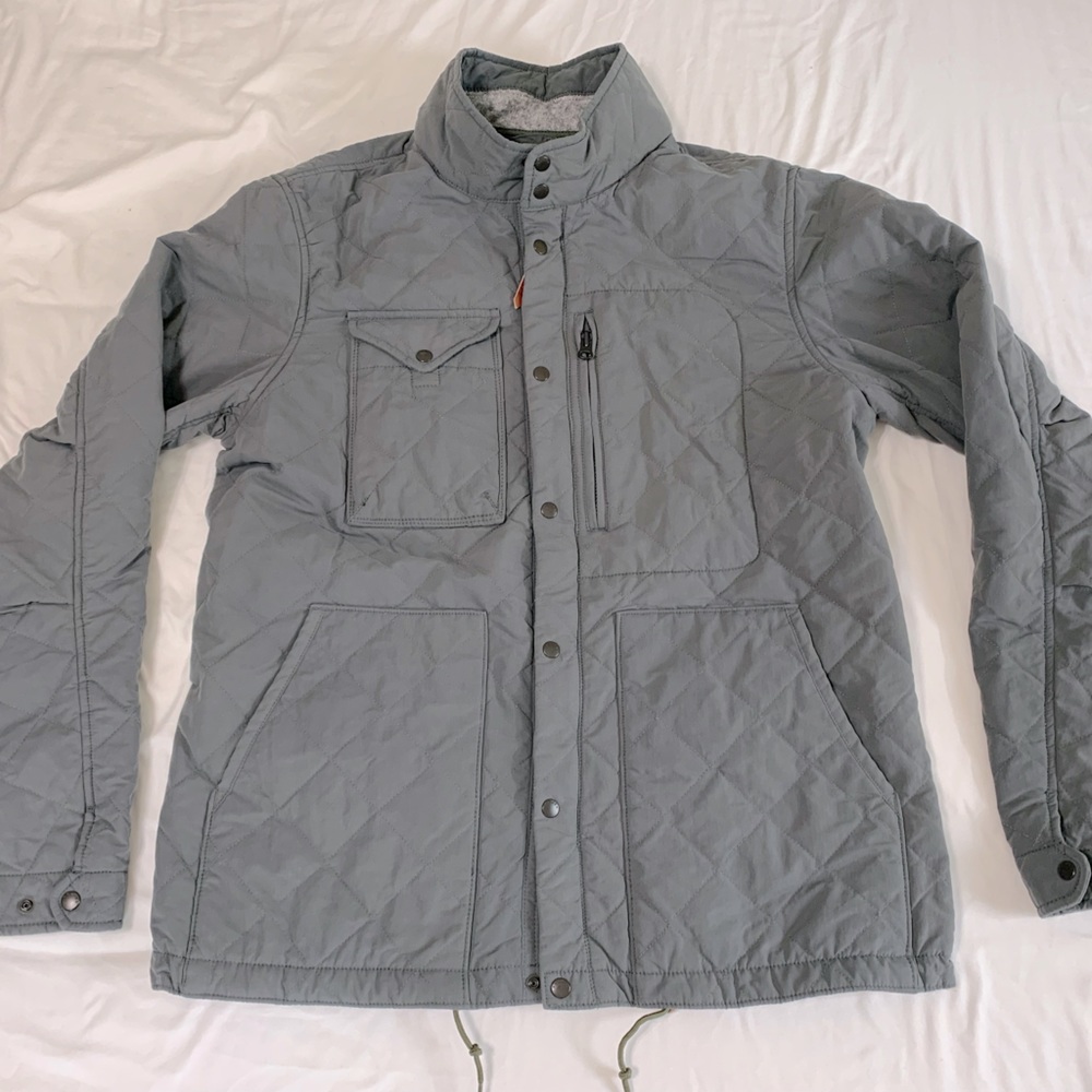 Relwen Men's Quilted Tanker Large L Grey Green Olive EUC $298
